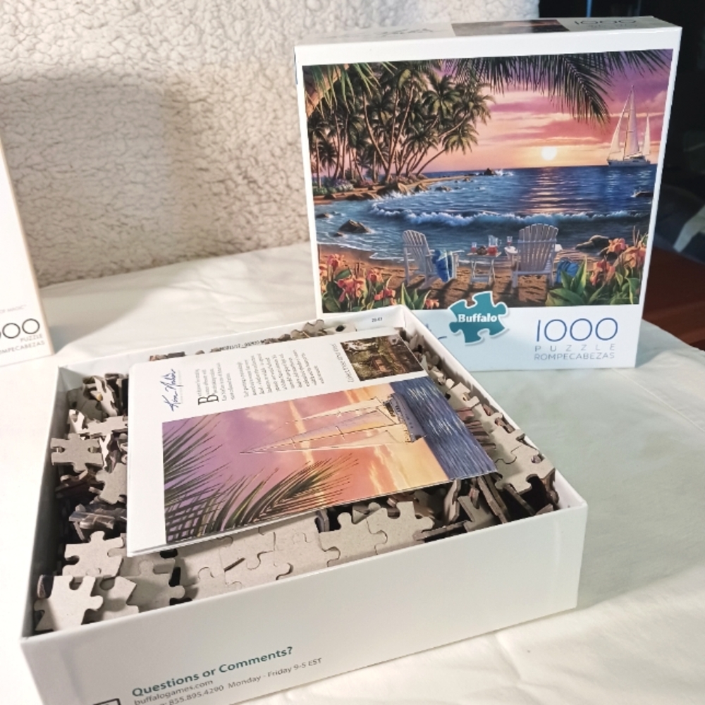 Buffalo 1000 Piece Puzzles X2 (1 Open, 1 Sealed) Josephine Wall, Kim Norlien - Picture 4 of 11